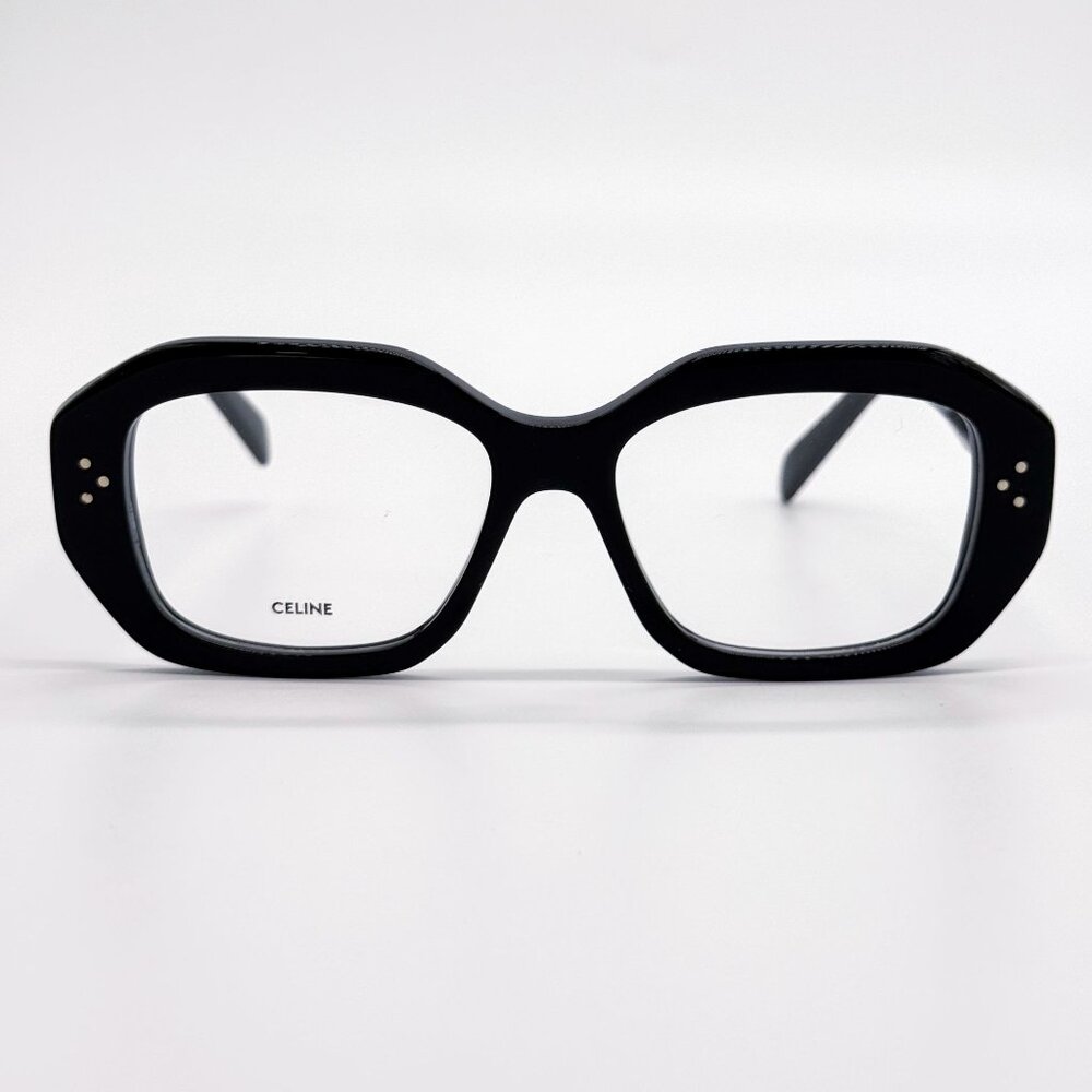 NEW CL50156I 001, BLACK GEOMETRIC EYEGLASSES CELINE